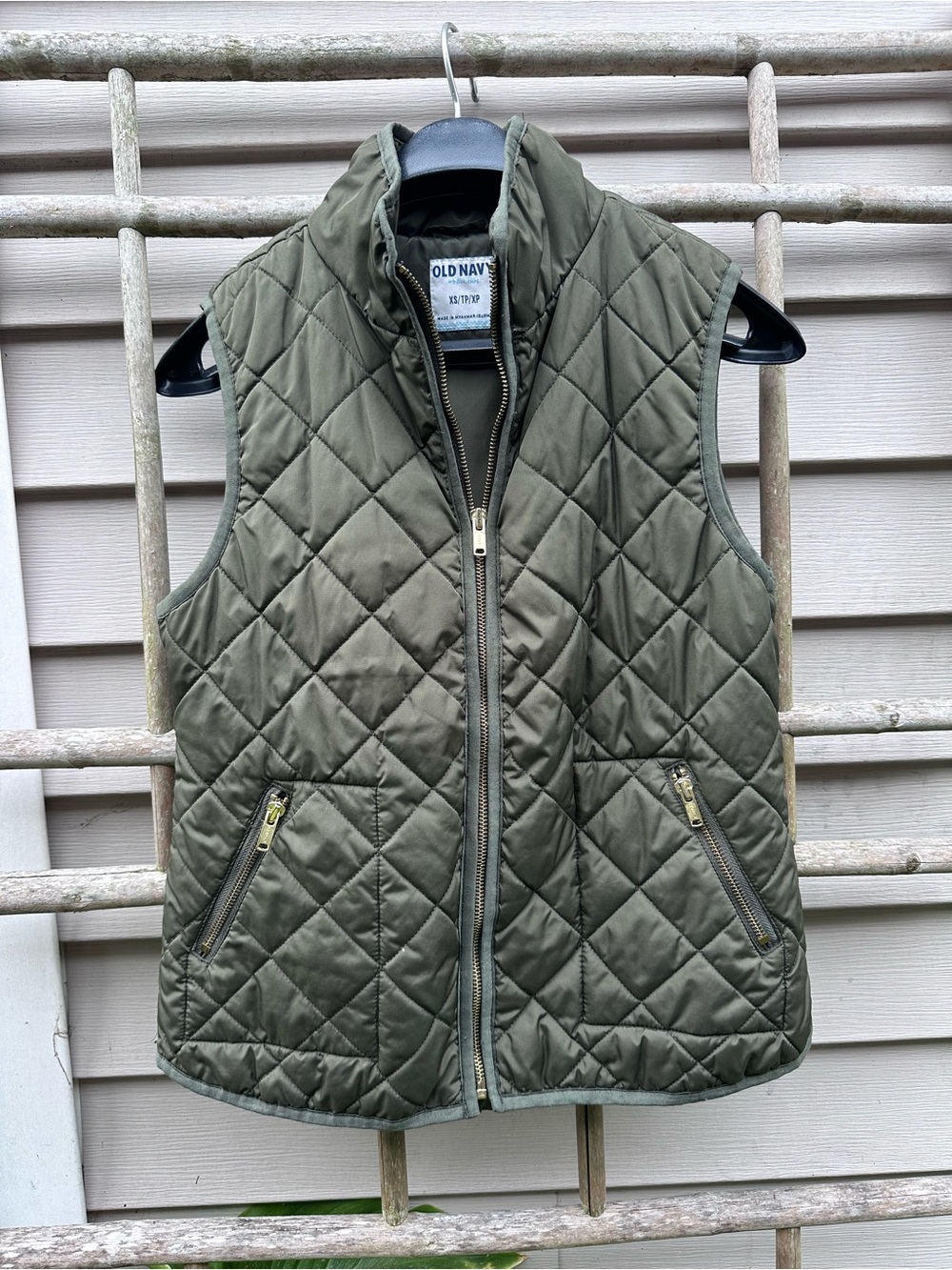 Old Navy Olive Green Quilted Vest